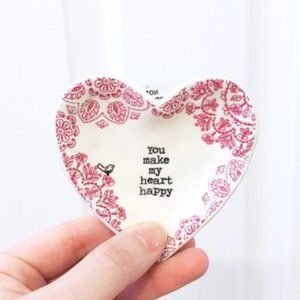 NEW Natural Life Heart Trinket Dish Carlton Hallmark